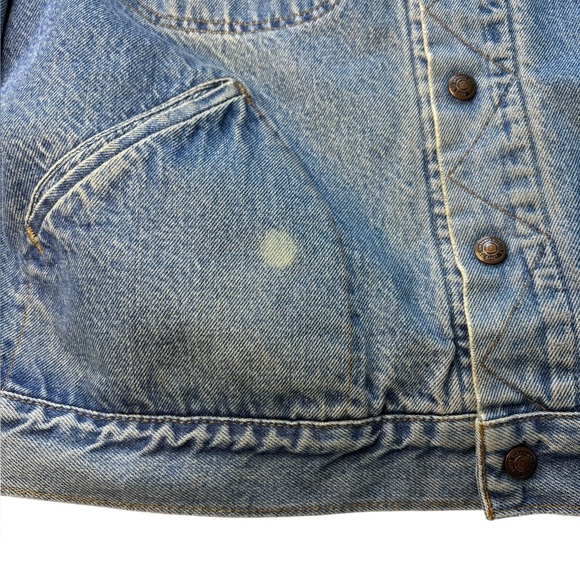 Vintage gwg snap up denim blanket lined jacket (sz 50 fits best oversized large) - Picture 4 of 7